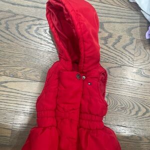 Tommy Hilfiger  Red Hooded Puffer Vest